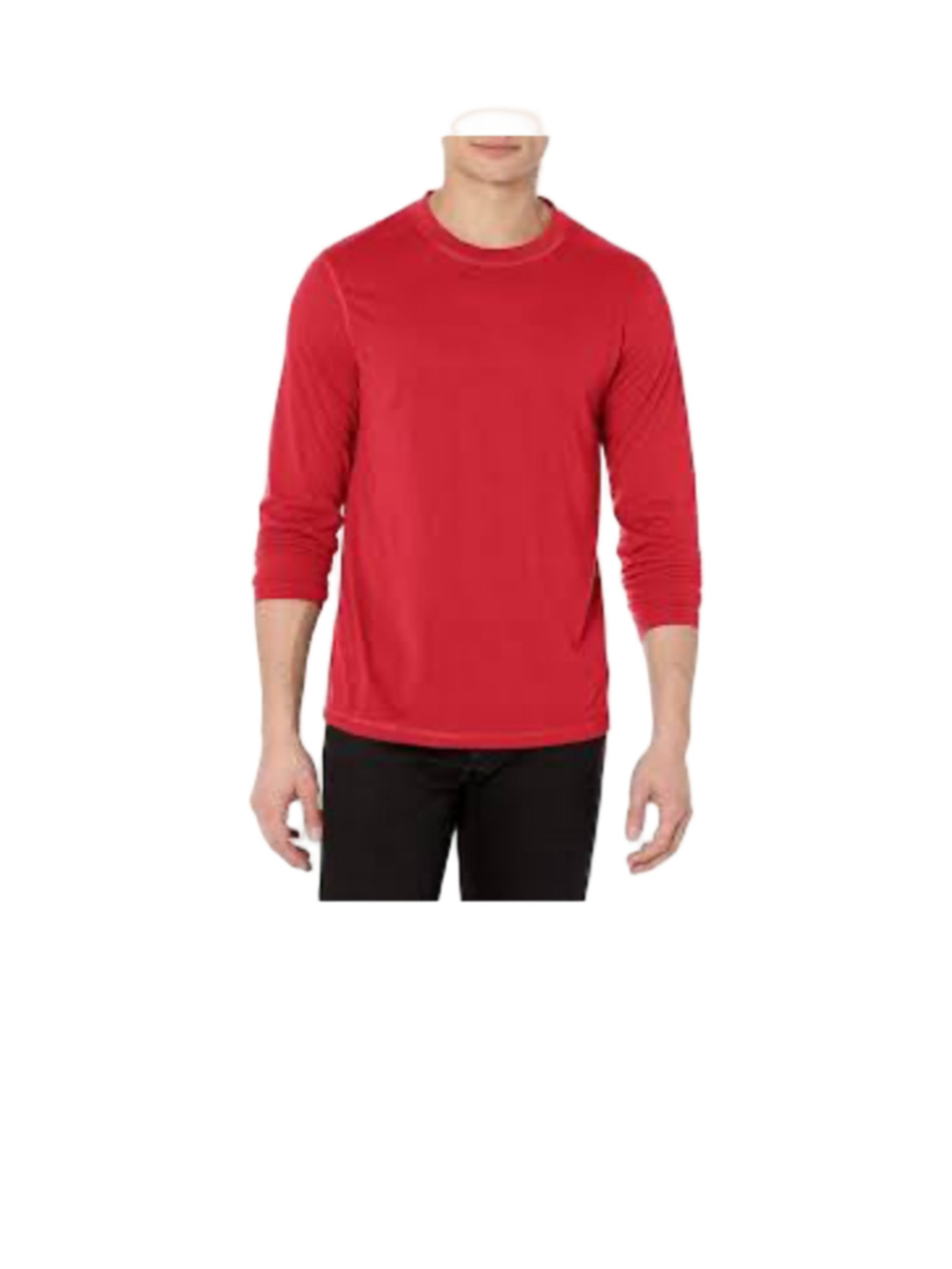 Men's Perry Ellis Portfolio Long Sleeve Waffle Knit Tee Red Size L